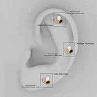 Pear Cut Moissanite Cartilage Earring with Black Enamel