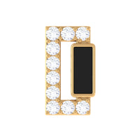 Diamond Bar Tragus Earring with Black Enamel