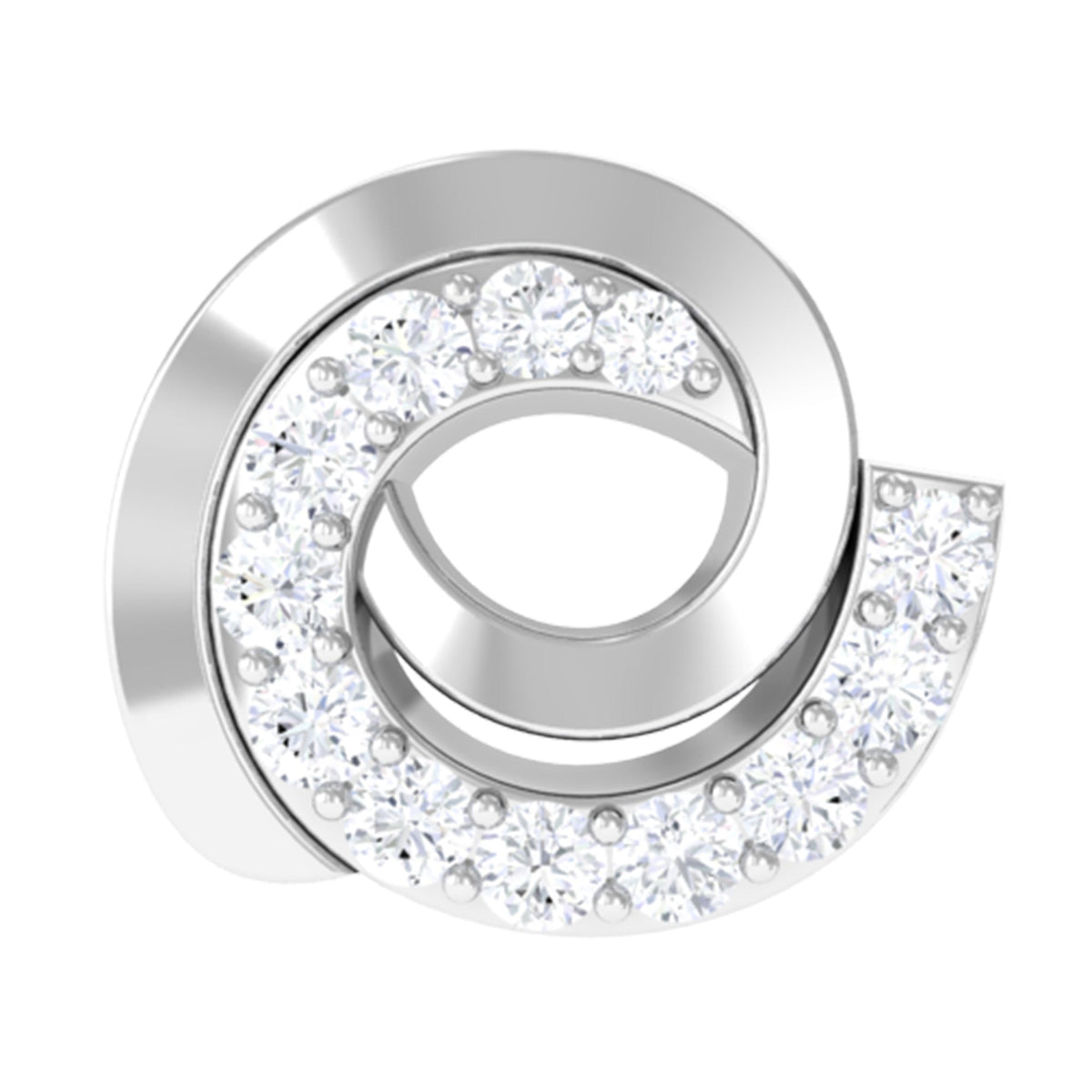 Moissanite Swirl Earring for Second Hole Piercing