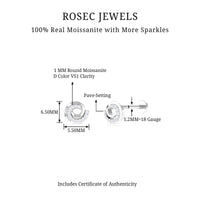 Moissanite Swirl Earring for Second Hole Piercing