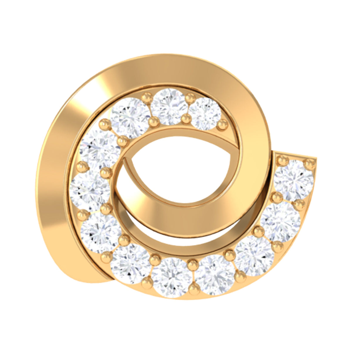 Moissanite Swirl Earring for Second Hole Piercing