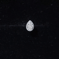Real Diamond Teardrop Helix Earring with Twisted Rope Frame
