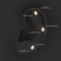 Real Diamond Teardrop Helix Earring with Twisted Rope Frame