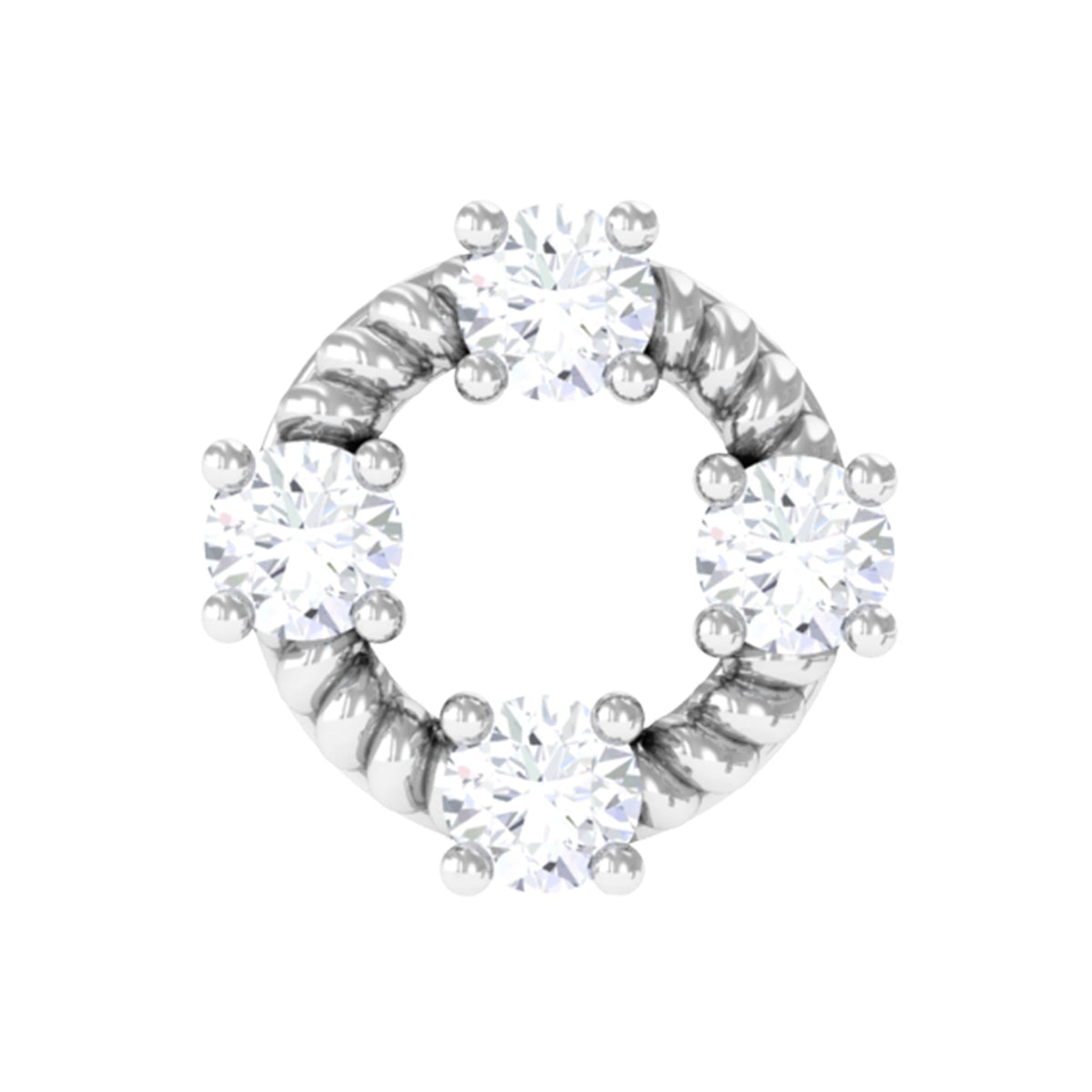 Certified Moissanite Circle Helix Earring with Twisted Rope