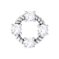 Certified Moissanite Circle Helix Earring with Twisted Rope