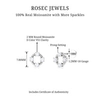 Certified Moissanite Circle Helix Earring with Twisted Rope