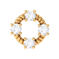 Certified Moissanite Circle Helix Earring with Twisted Rope