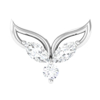 Certified Moissanite Fishtail Earring for Cartilage Piercing