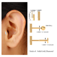 Minimalist Diamond Bar Tragus Earring