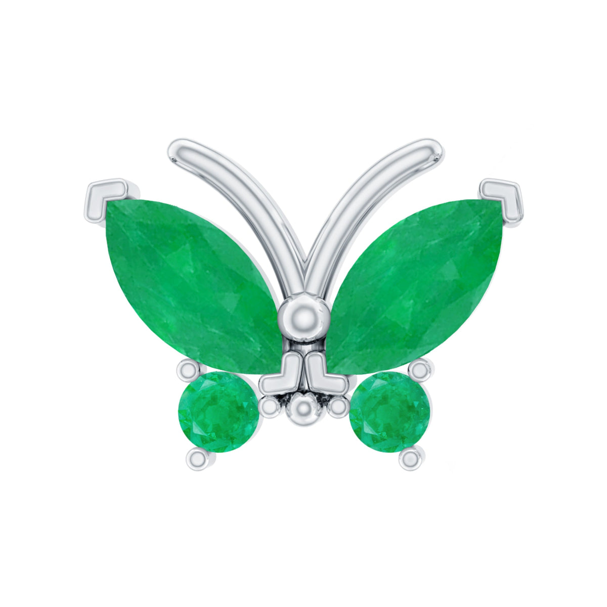 Natural Emerald Butterfly Earring for Cartilage Piercing
