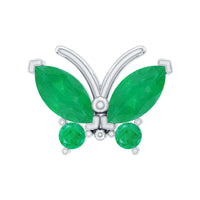 Natural Emerald Butterfly Earring for Cartilage Piercing