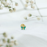 Natural Emerald Butterfly Earring for Cartilage Piercing