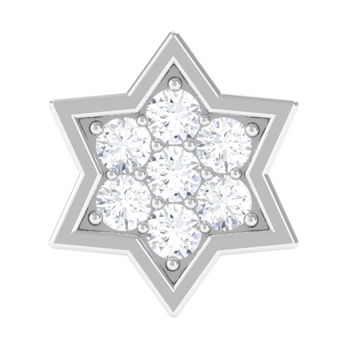 Round Moissanite Star Earring for Cartilage Piercing