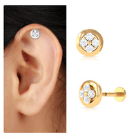 Moissanite Cluster Earring for Second Hole Piercing