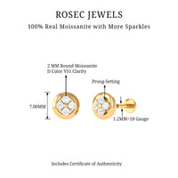 Moissanite Cluster Earring for Second Hole Piercing
