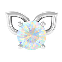 Round Ethiopian Opal Cute Cat Cartilage Earring