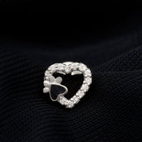 Certified Moissanite Paw and Heart Cartilage Earring with Enamel
