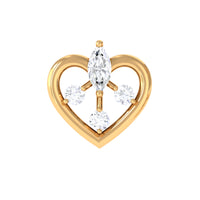 Genuine Diamond Heart Earring for Cartilage Piercing
