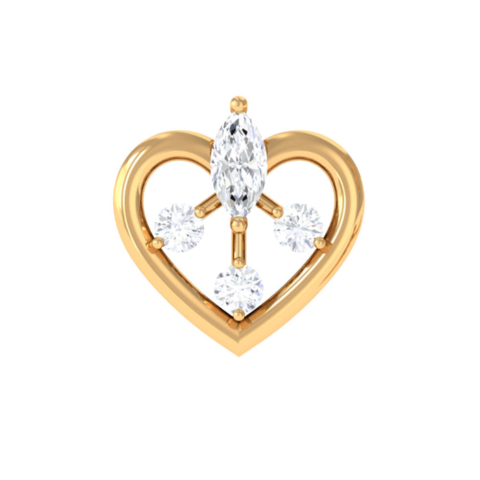 Genuine diamond heart cartilage earring from Rosec Jewels, body jewelry featuring a sparkling diamond heart design.