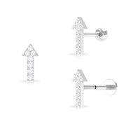 Minimal Diamond Arrow Forward Helix Earring