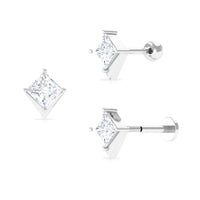 Princess Cut Moissanite Tragus Earring for Women