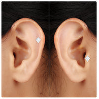 Princess Cut Moissanite Tragus Earring for Women
