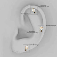 Genuine Diamond and Black Enamel Unique Helix Earring