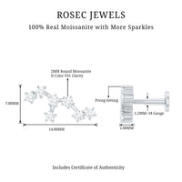 Certified Moissanite Leo Zodiac Ear Climber Earring