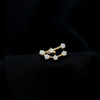Certified Moissanite Capricorn Zodiac Ear Crawler Earring