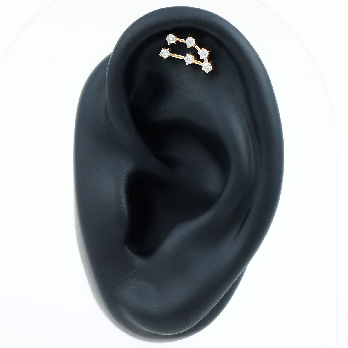 Certified Moissanite Capricorn Zodiac Ear Crawler Earring
