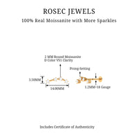 Moissanite Ear Climber Aquarius Earring