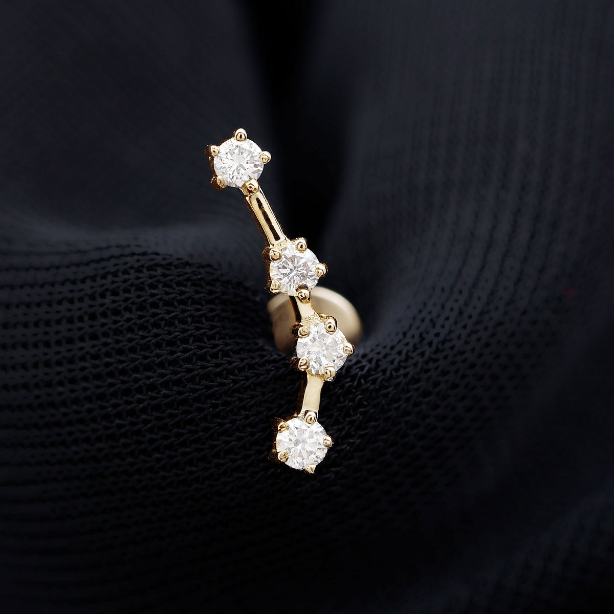 Moissanite Ear Climber Aquarius Earring