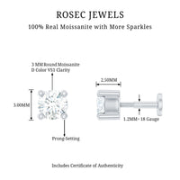 Dainty Moissanite Solitaire Conch Earring