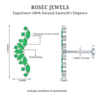 Natural Marquise Emerald Crawler Cartilage Earring