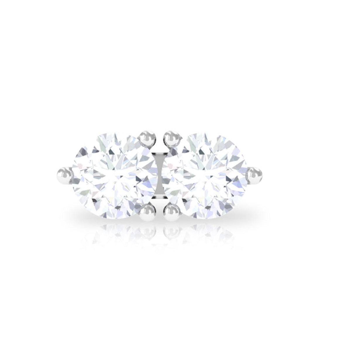 Minimalist Moissanite 2 Stone Earring for Tragus Piercing
