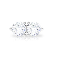 Minimalist Moissanite 2 Stone Earring for Tragus Piercing