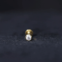 Dainty Moissanite Conch Cartilage Earring in Bezel Setting
