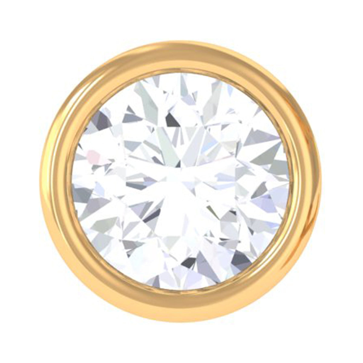 Dainty Moissanite Conch Cartilage Earring in Bezel Setting