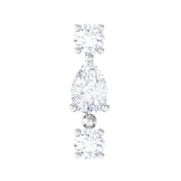 Certified Moissanite 3 Stone Tragus Earring