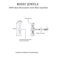 Certified Moissanite 3 Stone Tragus Earring