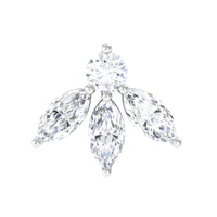 Certified Moissanite Leaf Piercing Earring