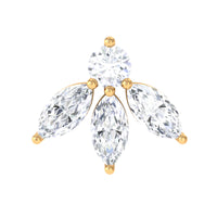 Certified Moissanite Leaf Piercing Earring