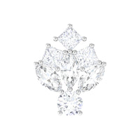 Moissanite Cluster Earring for Upper Lobe Piercing