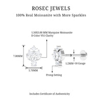 Moissanite Cluster Earring for Upper Lobe Piercing