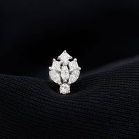 Moissanite Cluster Earring for Upper Lobe Piercing