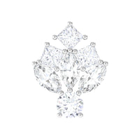 Moissanite Cluster Earring for Upper Lobe Piercing