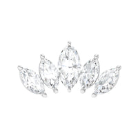 Marquise Moissanite Leaf Ear Crawler Earring