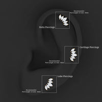 Marquise Moissanite Leaf Ear Crawler Earring