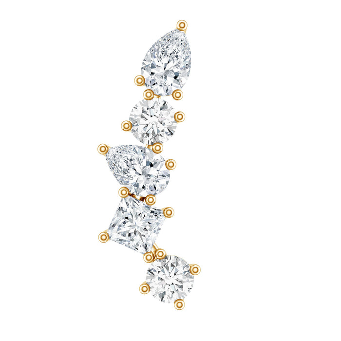 Unique Diamond Crawler Earring for Helix Piercing