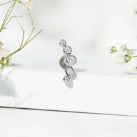 Graduated Diamond Ear Climber Earring in Bezel Setting
